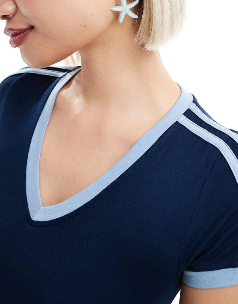 Motel Motel isadre contrast binding mini tennis dress in navy 4