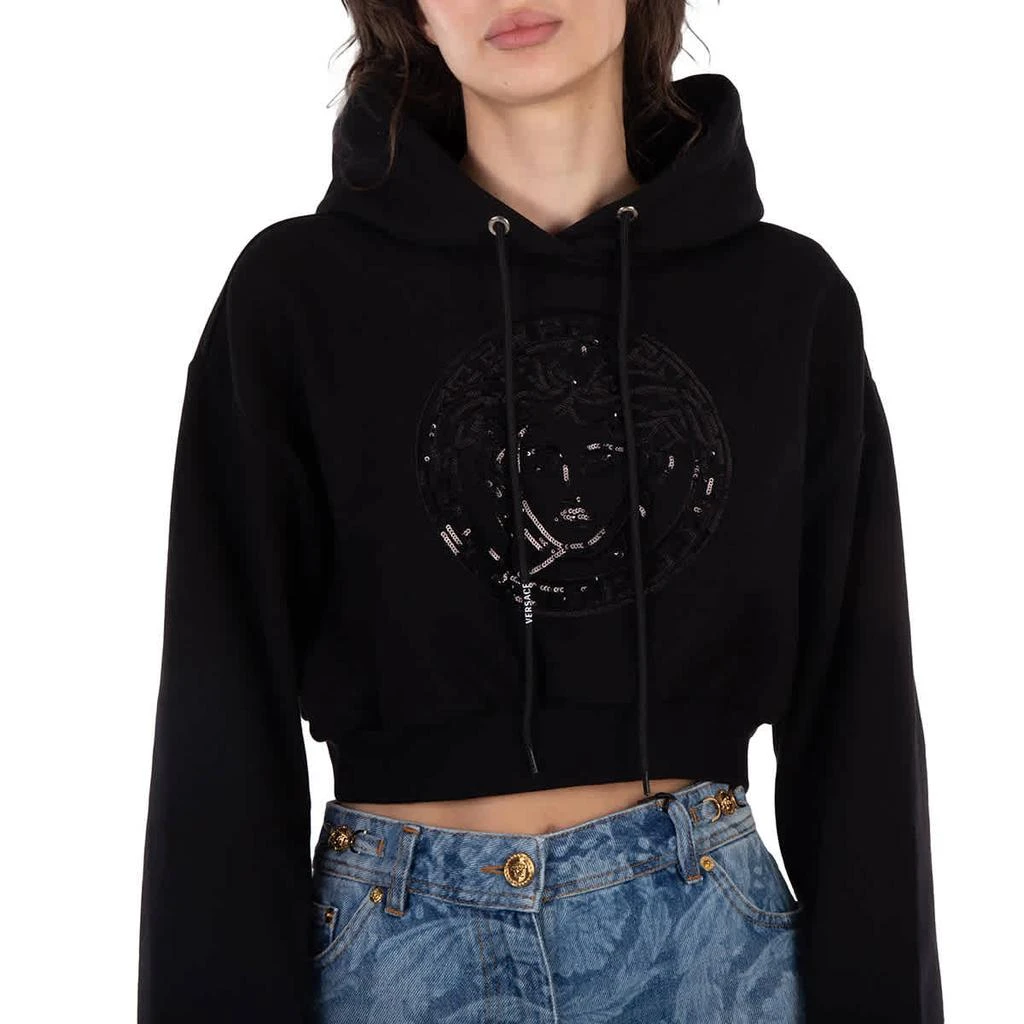 Versace Medusa Head-Embellished Cropped Hoodie 2