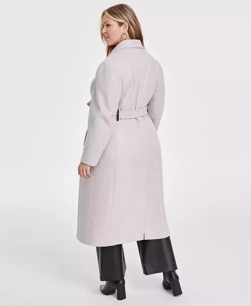 DKNY Plus Size Notched-Collar Double-Breasted Wrap Coat 4