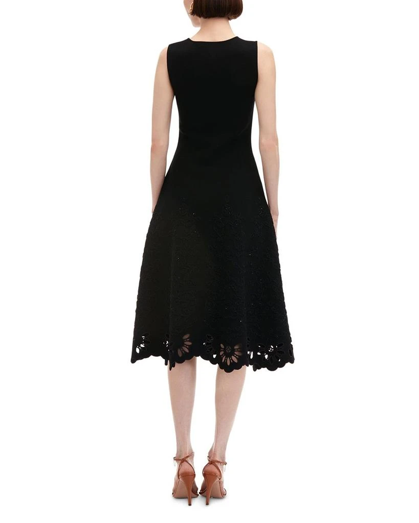 Oscar de la Renta Oscar del la Renta Sleeveless Eyelet Jacquard Midi Dress 3