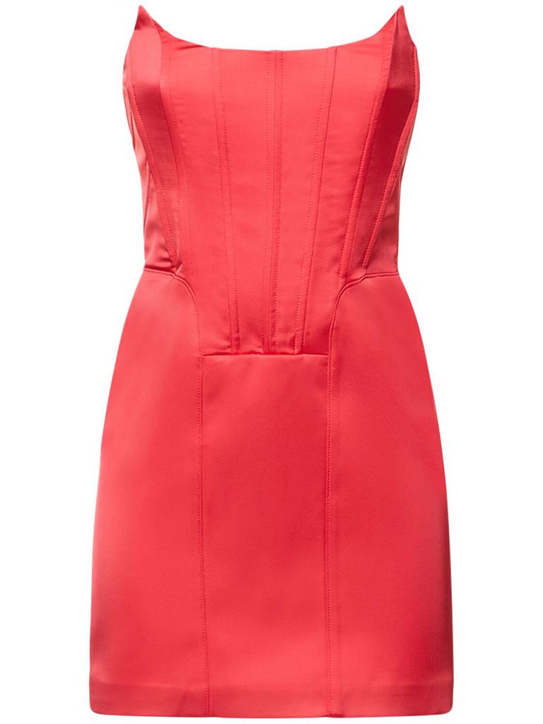 GIUSEPPE DI MORABITO Stretch Satin Mini Bustier Dress