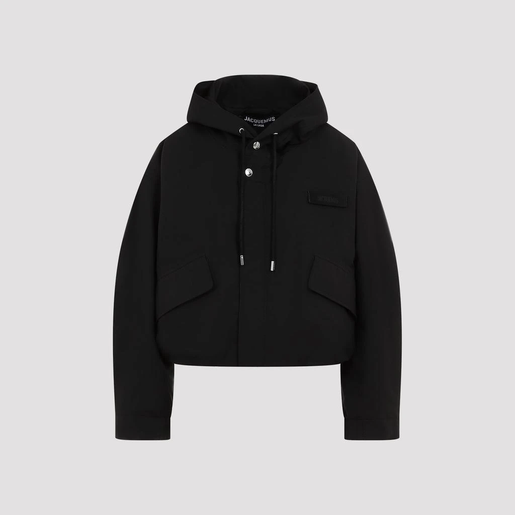 Jacquemus Black Organic Cotton La Parka Courte Caraco Coat 1