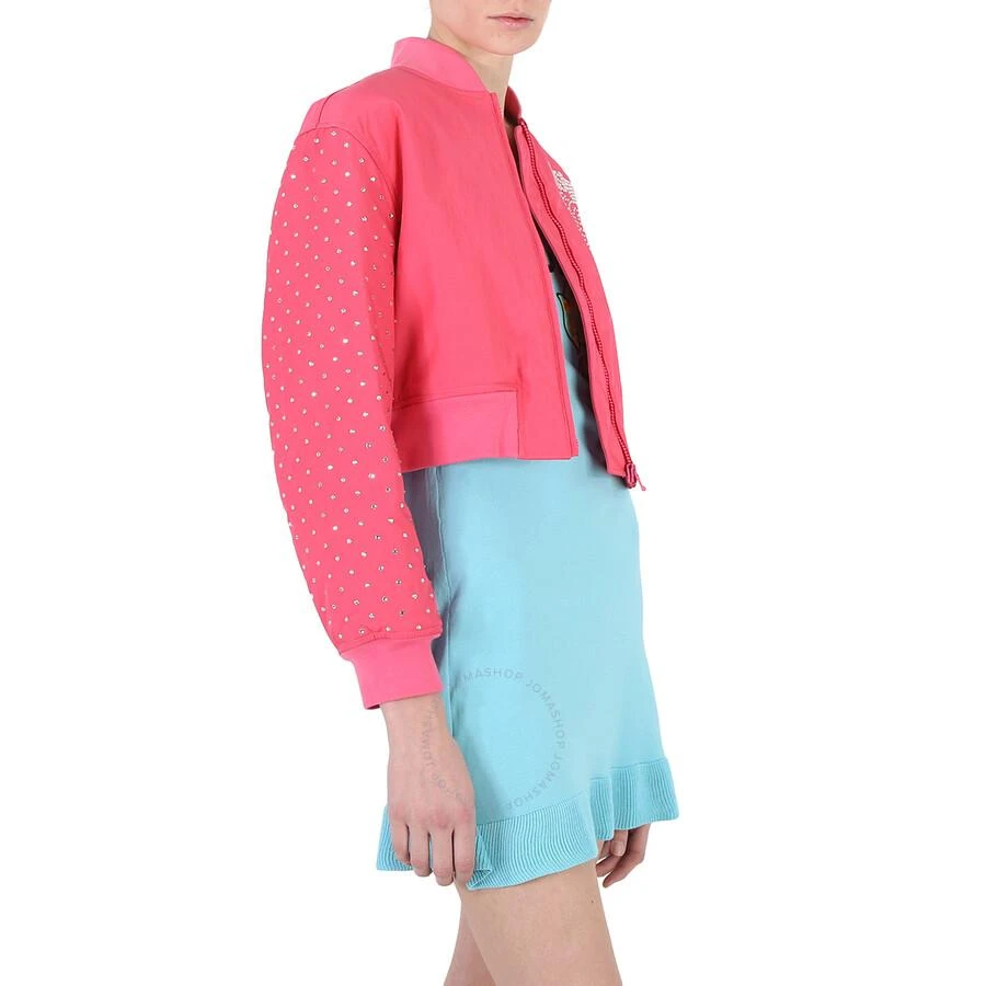 Moschino Ladies Fuschia Pink Crystal Detail Bomber Jacket 2