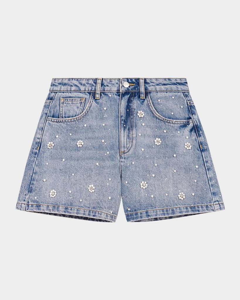 Maje Icarla Embellished Denim Shorts 1