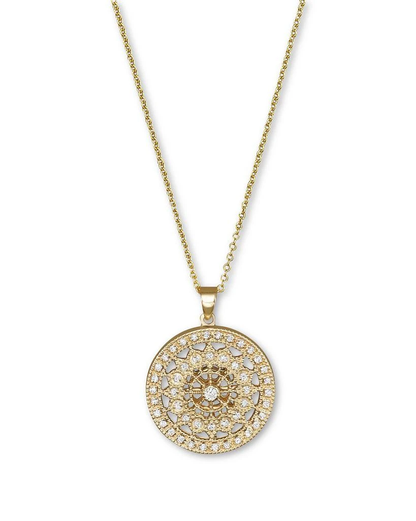 Bloomingdale's Diamond Medallion Pendant Necklace in 14K Yellow Gold, .25 ct. t.w. 1