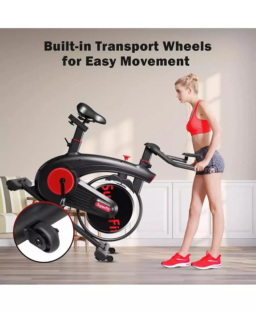 Costway Stationary Exercise Bike Silent Belt Drive Cycling Bike 5