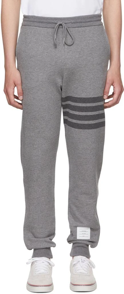 Thom Browne Gray 4-Bar Lounge Pants 1