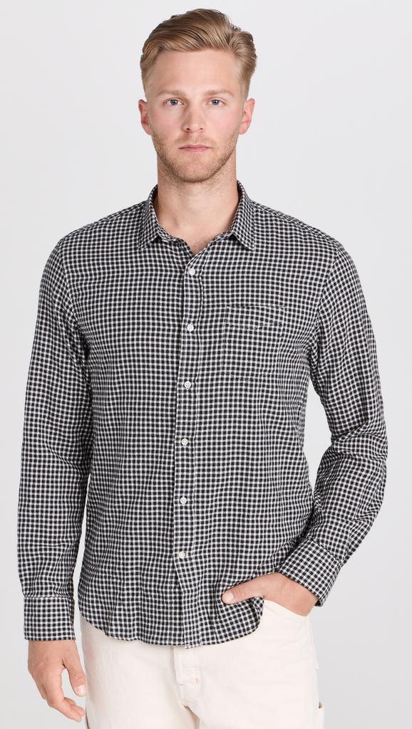 Officine Generale Lipp Japanese Brushed Cotton Check Shirt