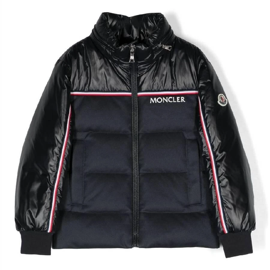 Moncler Moncler Boys Stripe Trim Logo Jacket, Size 8Y 1