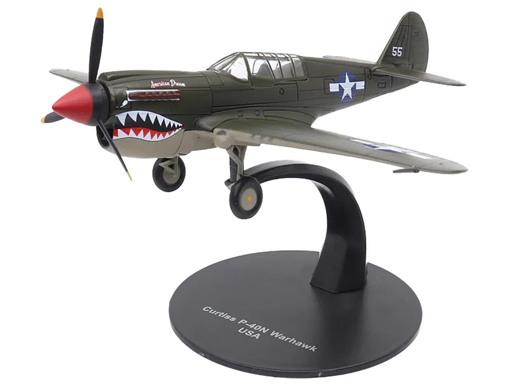 Militaria Die Cast Curtiss P-40N Warhawk Fighter Aircraft "American Dream National Warplane Museum" United States Army Air Forces 1/72 Diecast Model by 3