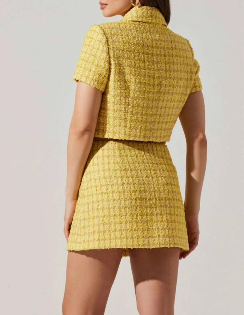 ASTR Mavey Tweed Jacket In Yellow 2