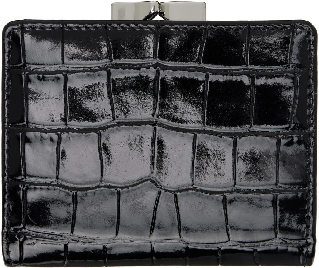 Vivienne Westwood Black Crocodile Small Frame Wallet 2