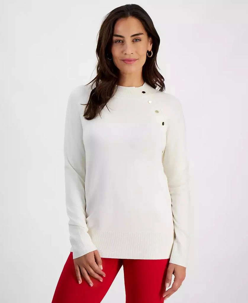 JM Collection Petite Hardware-Detail Sweater, Created for Macy's 1