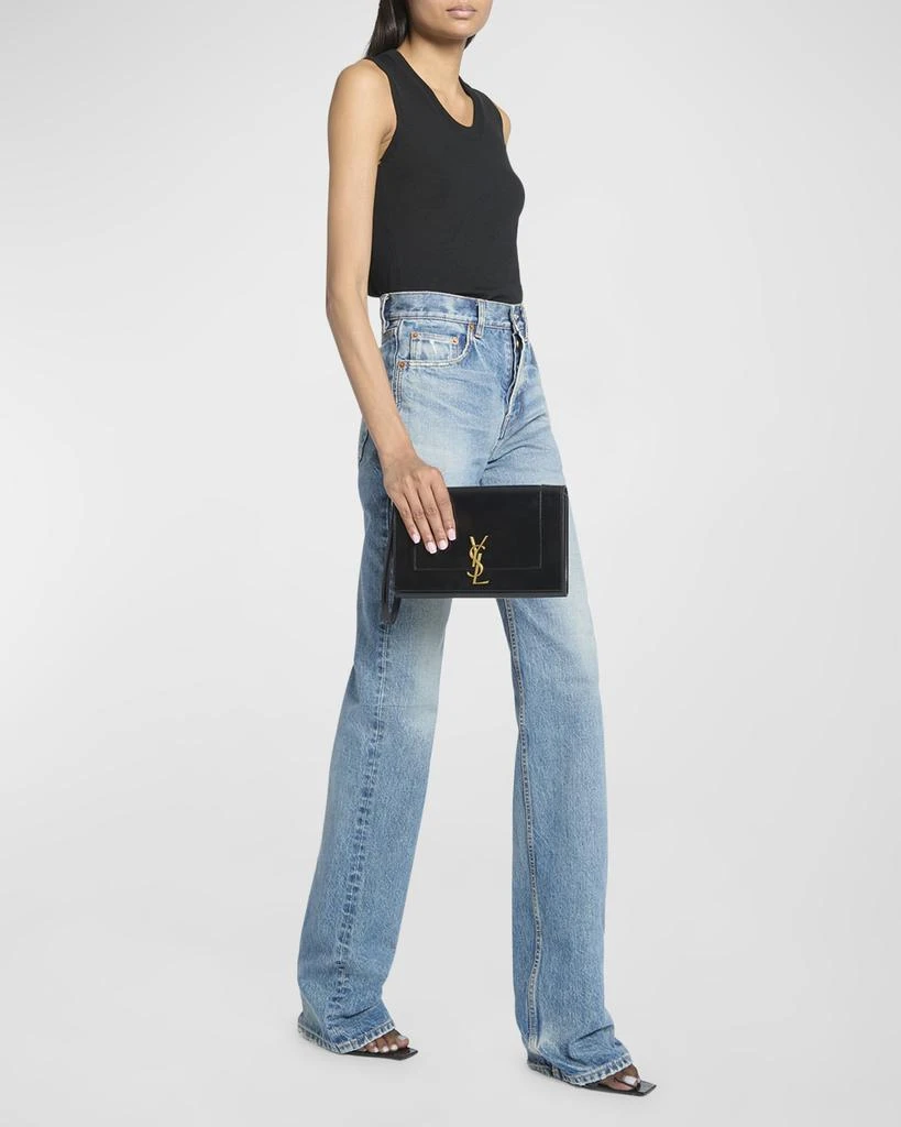Yves Saint Laurent Cassandra YSL Flap Leather Wristlet 3