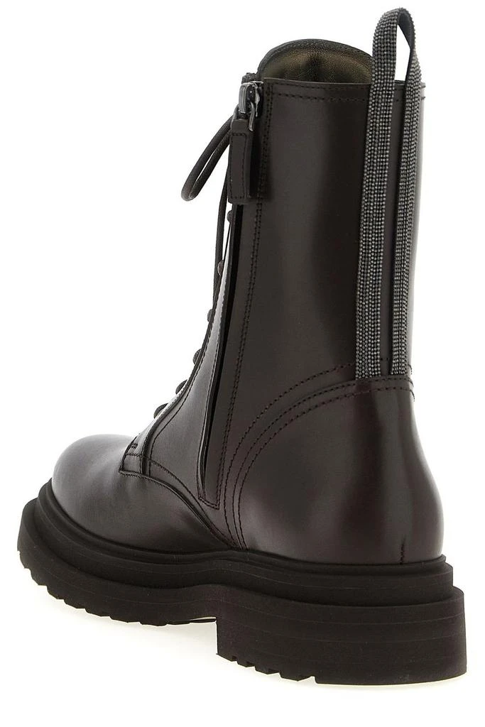 Brunello Cucinelli Brunello Cucinelli Shiny Loop Detail Combat Boots 3