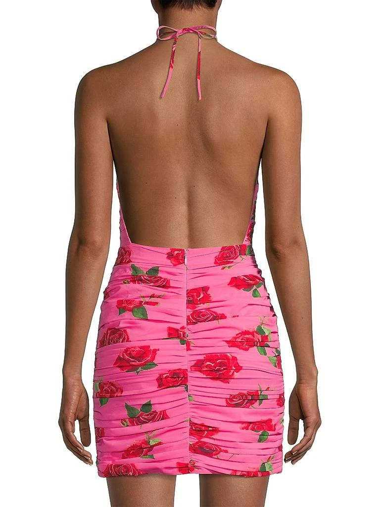 SAU LEE Sonia Floral-Print Ruched Halter Minidress 5