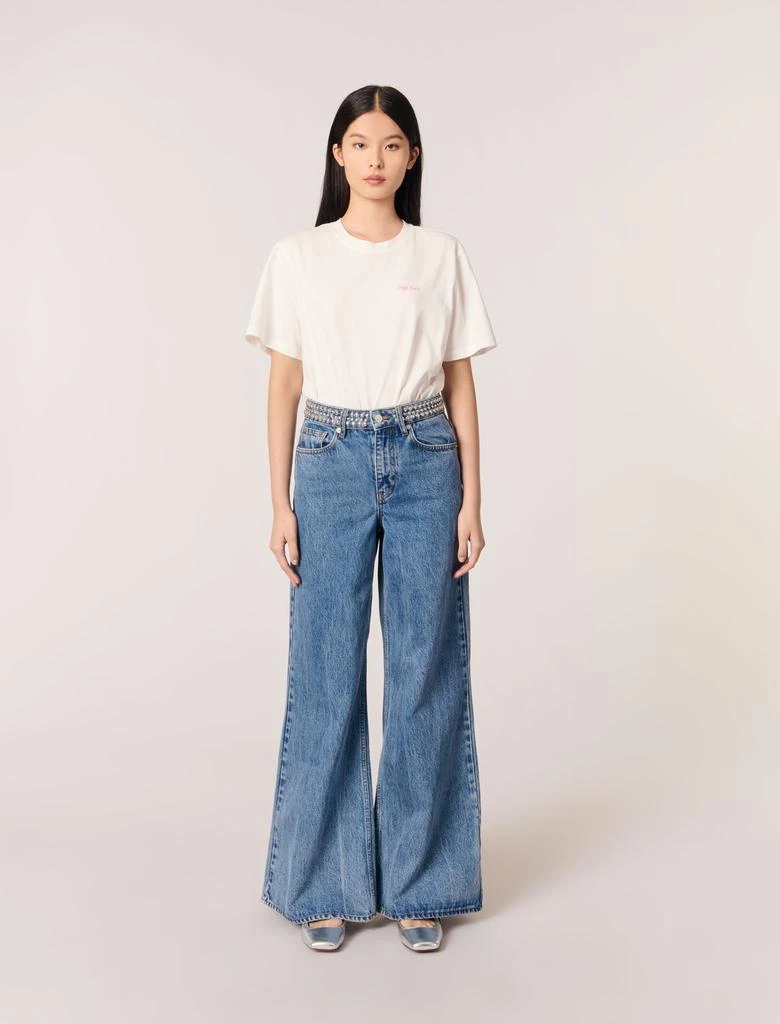 Maje Maje Woman's cotton Flared jeans with studded waistband for Spring/Summer 1