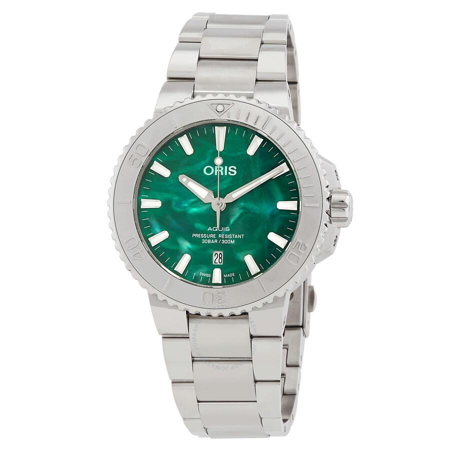 Oris x Bracenet Aquis Date Automatic Green Dial Men's Watch 01 733 7730 4137-07 8 24 05PEB