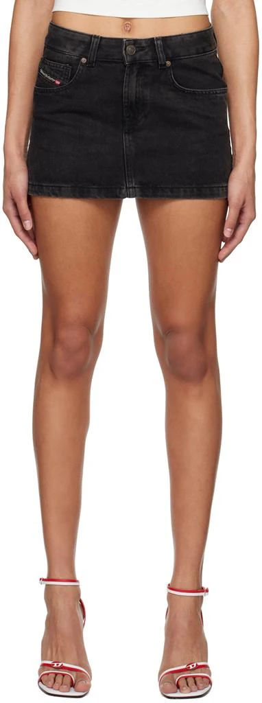 Diesel Black De-Ron Denim Miniskirt 1