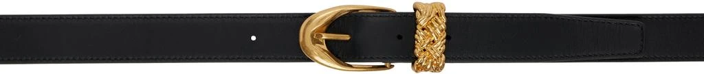 Bottega Veneta Black Intreccio Loop Belt 1