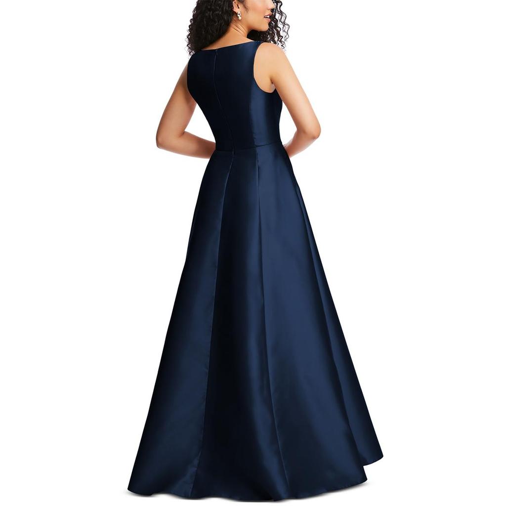 Alfred Sung Womens Boned Bodice Square Neck Evening Dress