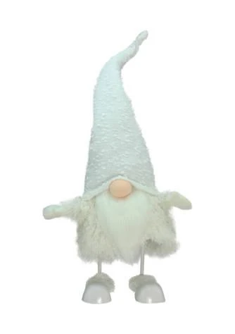 Northlight 24Inch Pure White Sparkling Saul Bobble Action Christmas Gnome