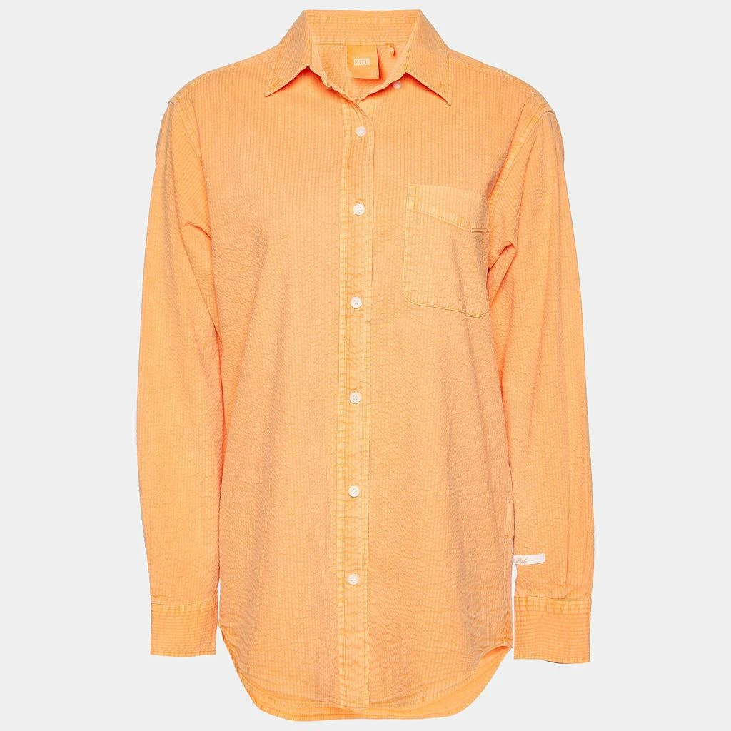 Kith Kith Orange Cotton Seersucker Ora Button Down Shirt XS 1
