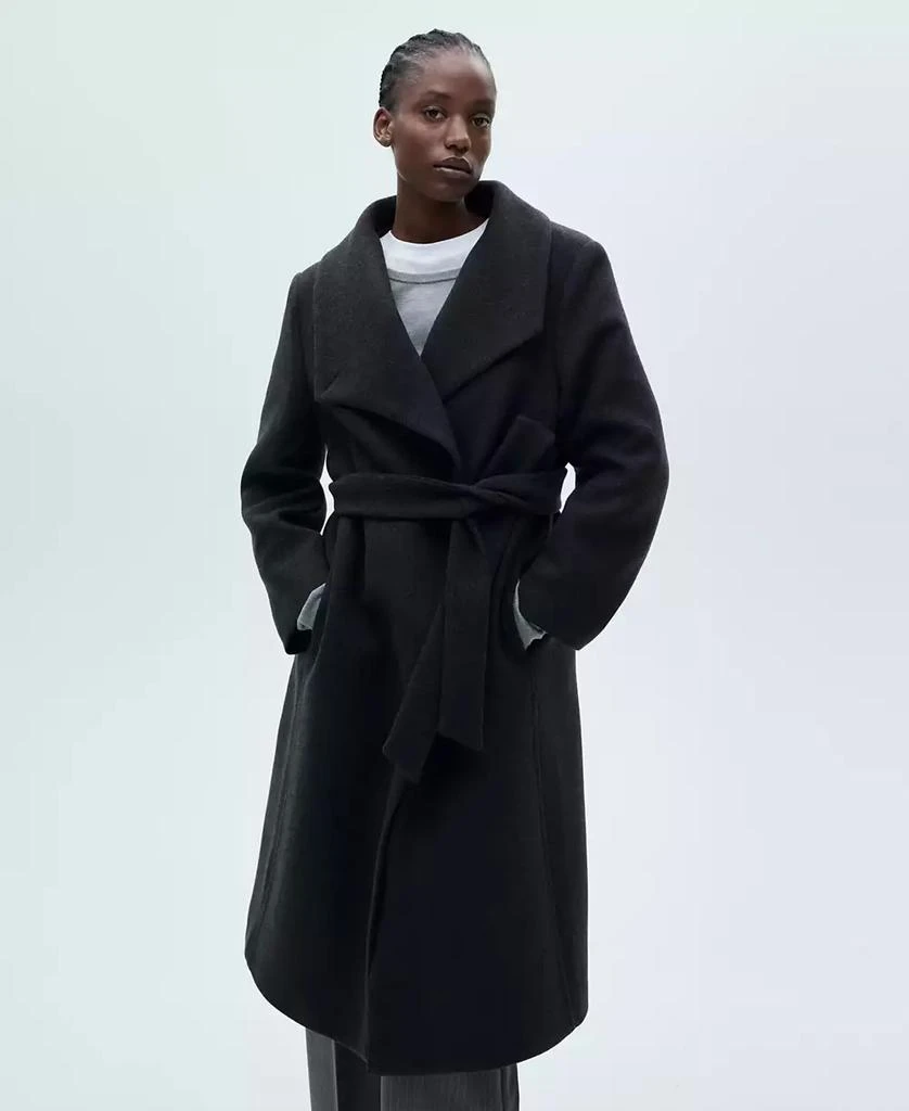 Mango Women's Belted Woolen Coat 4