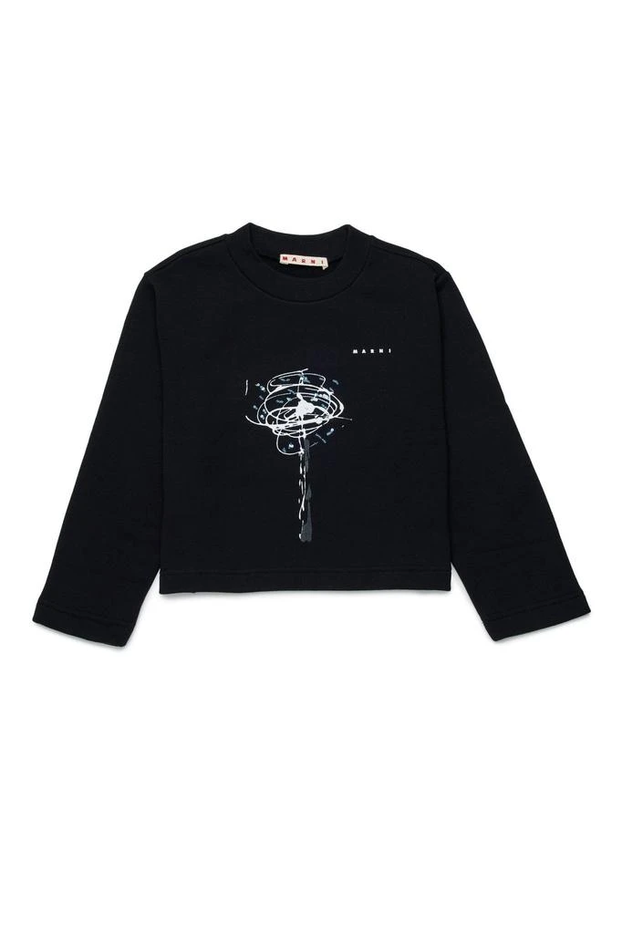 Marni Marni Kids Logo Embroidered Crewneck Sweatshirt