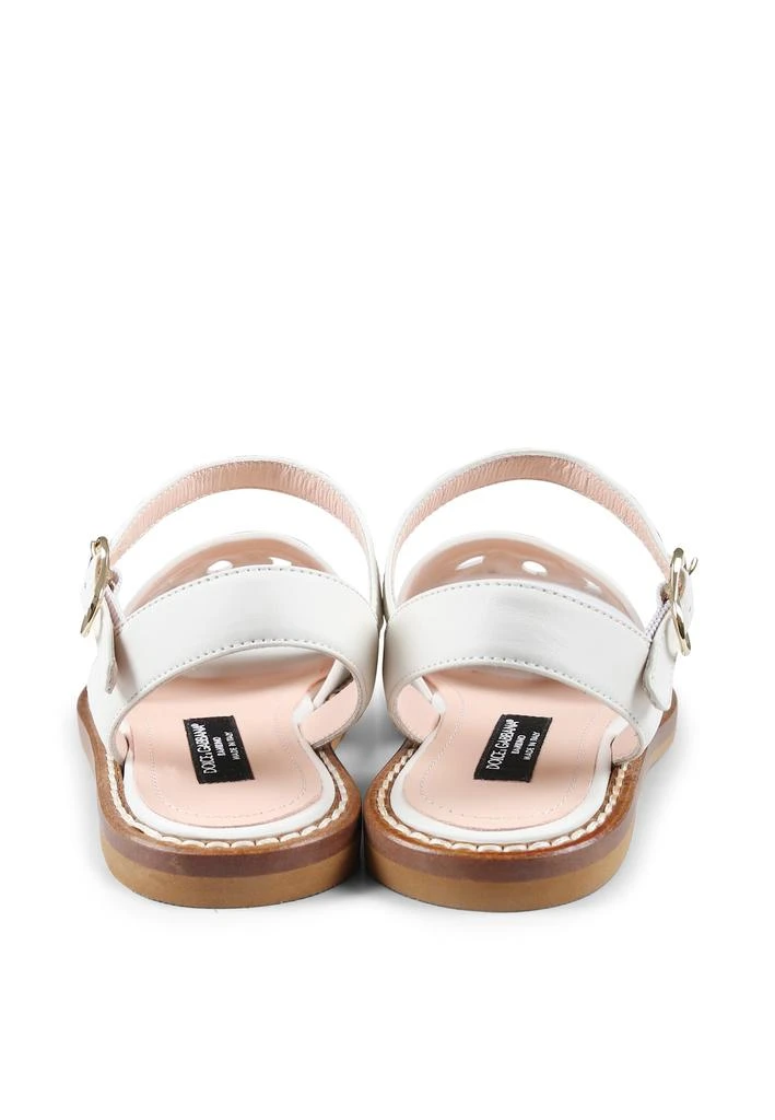 Dolce & Gabbana White Sandals For Girl With Dg Logo 4