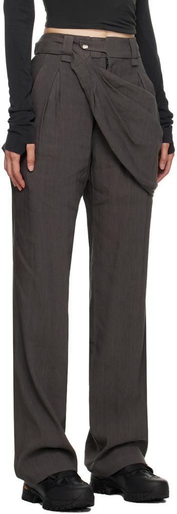 Hyein Seo Gray Belt Bag Trousers