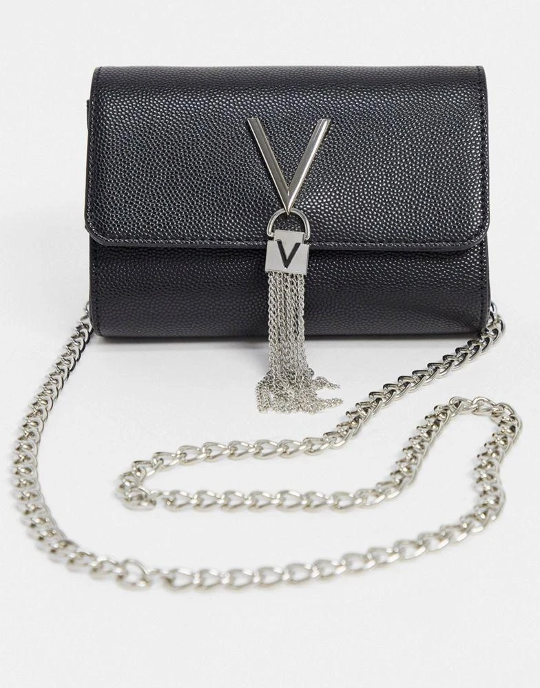 Mario Valentino Valentino Divina foldover tassel detail cross body bag in black 1