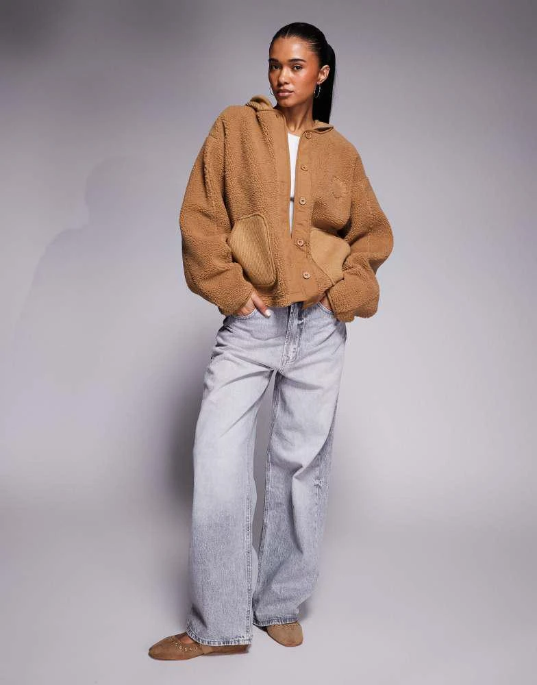 ASOS Weekend Collective Weekend Collective knit rib mix borg