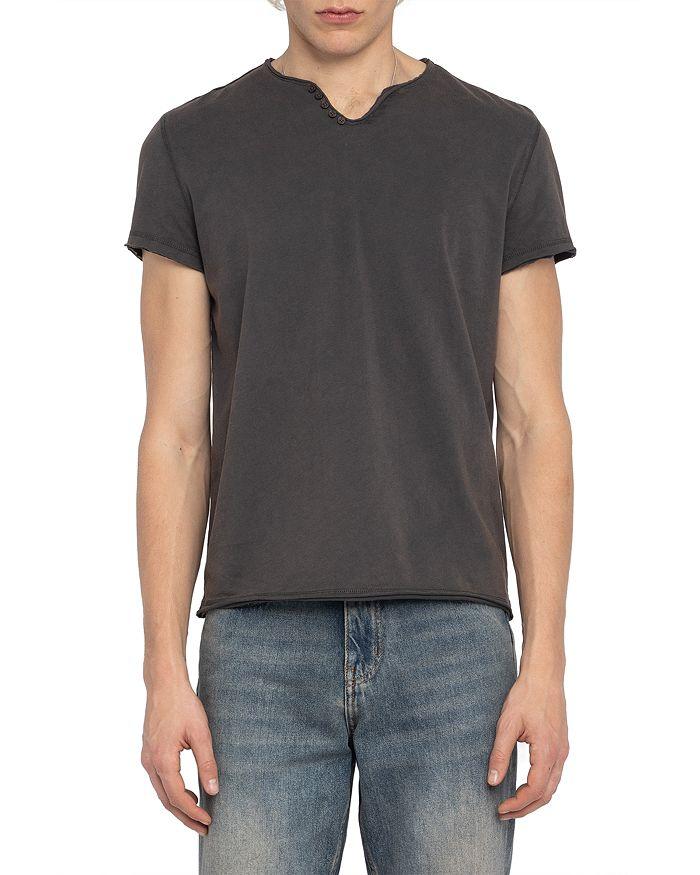 ZADIG & VOLTAIRE Monastir Split Collar Graphic Tee
