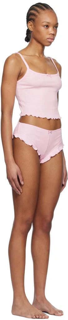 SKIMS Pink Logo Pointelle Cropped Cami Pyjama Set 2