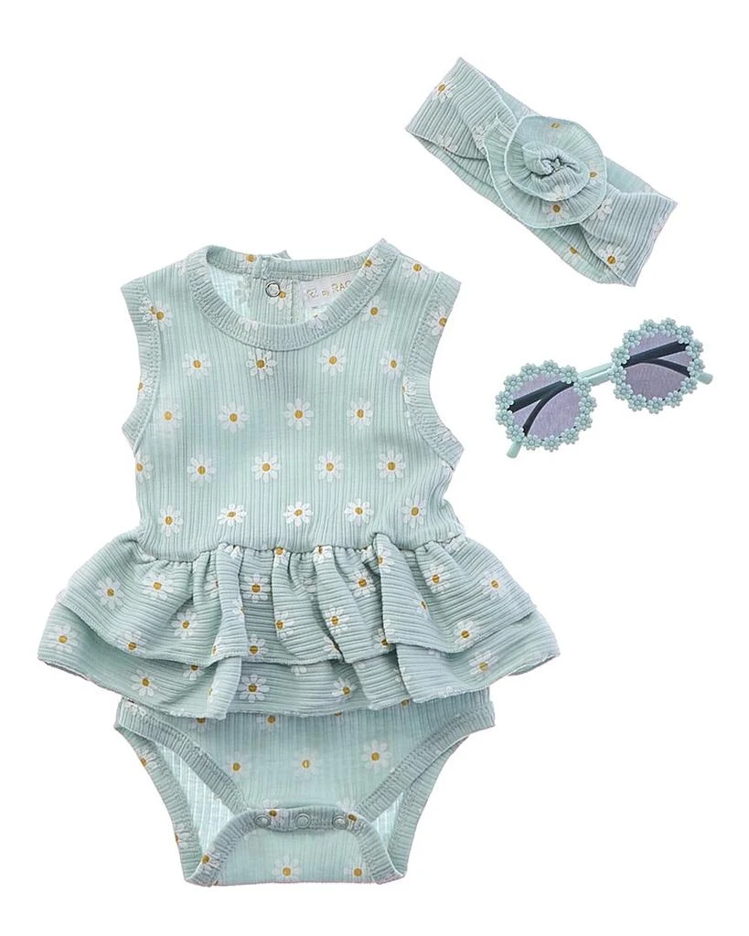 Rachel Zoe 3pc Bubble Romper Set with Sunglasses 1