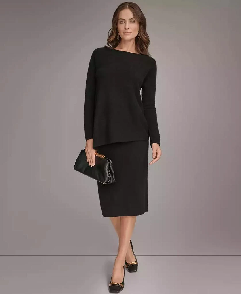 Donna Karan Women
s Pull-On Cashmere Skirt with Side Slit 5