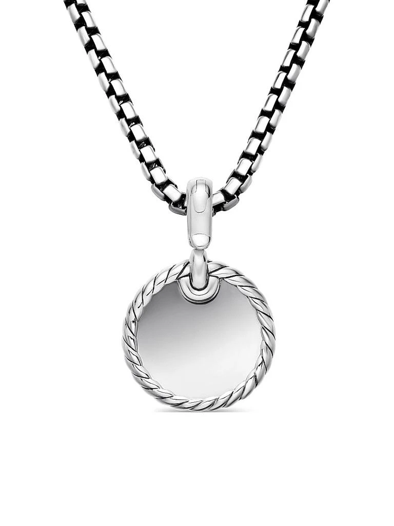 David Yurman DY Elements Disc Pendant in Sterling Silver with Diamonds, 14mm 4