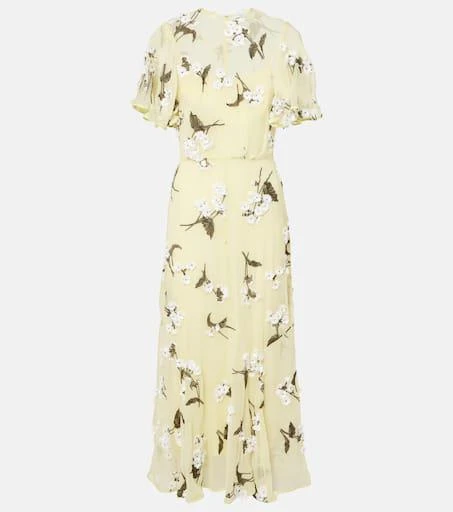 Erdem Floral-appliqué georgette cocktail dress 1