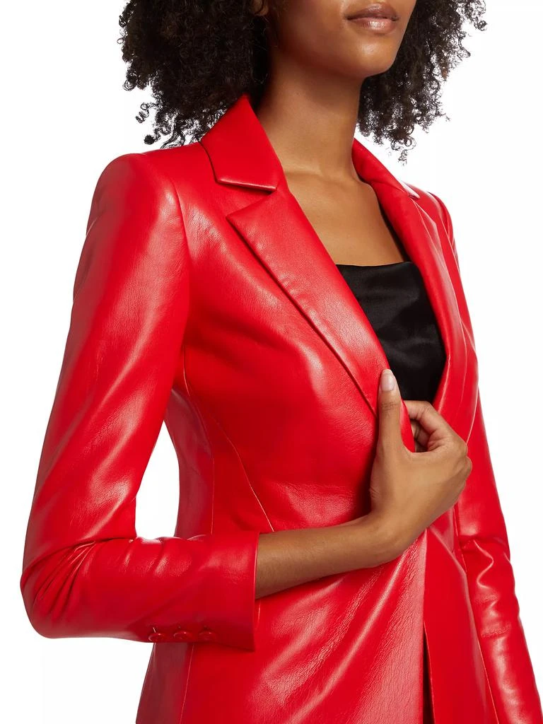 Alice + Olivia Macey Faux-Leather Fitted Blazer 6