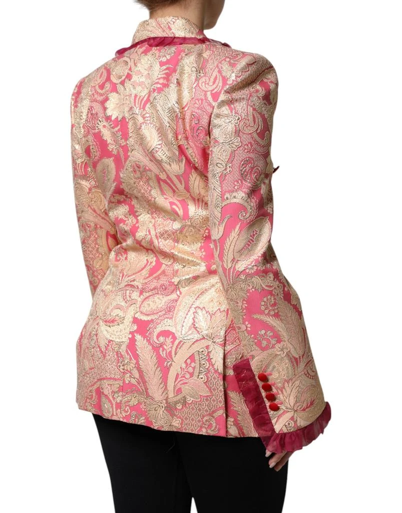 Dolce & Gabbana pink gold Jacquard Nylon Coat Blazer Women's Jacket 4
