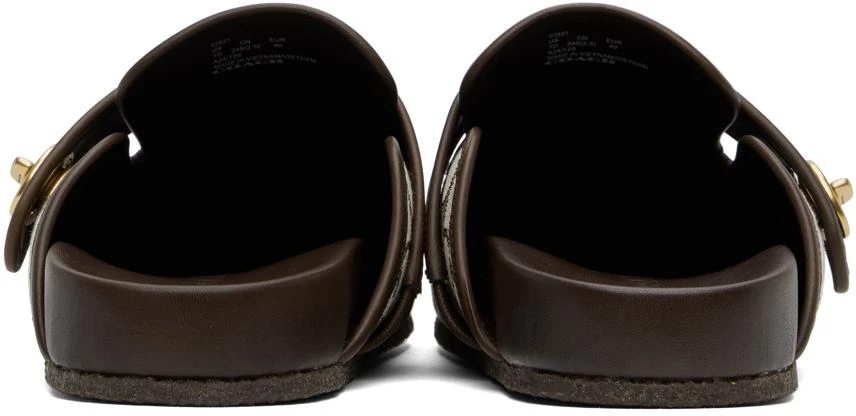 Coach Brown Signature Jacquard Clogs 2