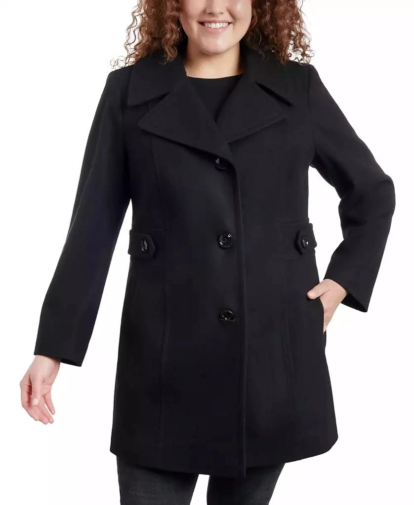Anne Klein Plus Size Single-Breasted Peacoat, Created for Macy's 1