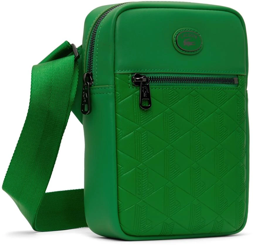 Lacoste Green Leather Monogram Vertical Bag 2