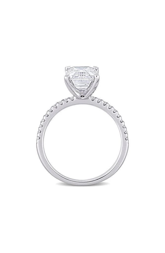DELMAR 10K White Gold Created Moisannite Engagement Ring 6