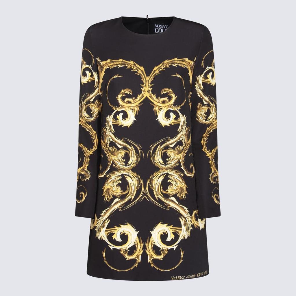 Versace Jeans Couture Black And Gold Dress