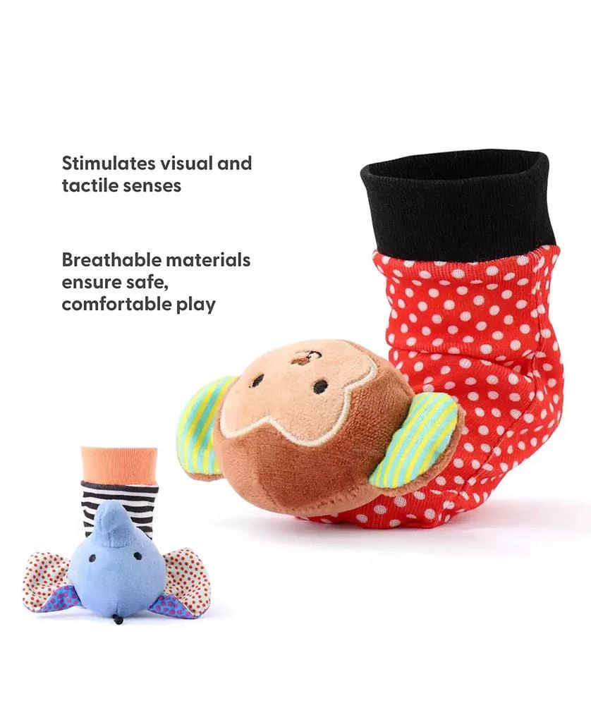 The Peanutshell Safari Baby Rattle Socks and Wrist Rattle Set, 5 Piece 6