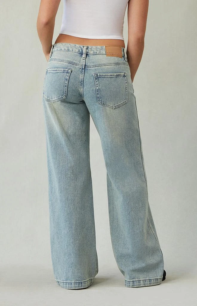 PacSun Casey Low Rise Baggy Jeans Medium Indigo Wash Tint 5