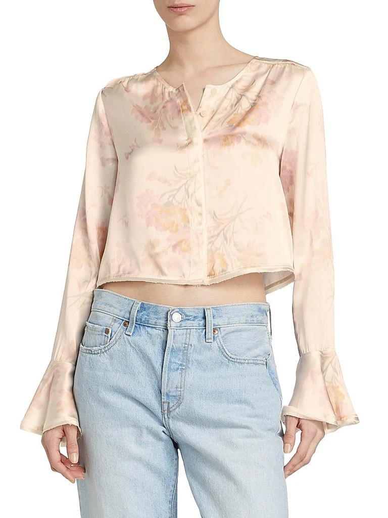 LOVESHACKFANCY Lyndon Floral Silk Crop Top 3