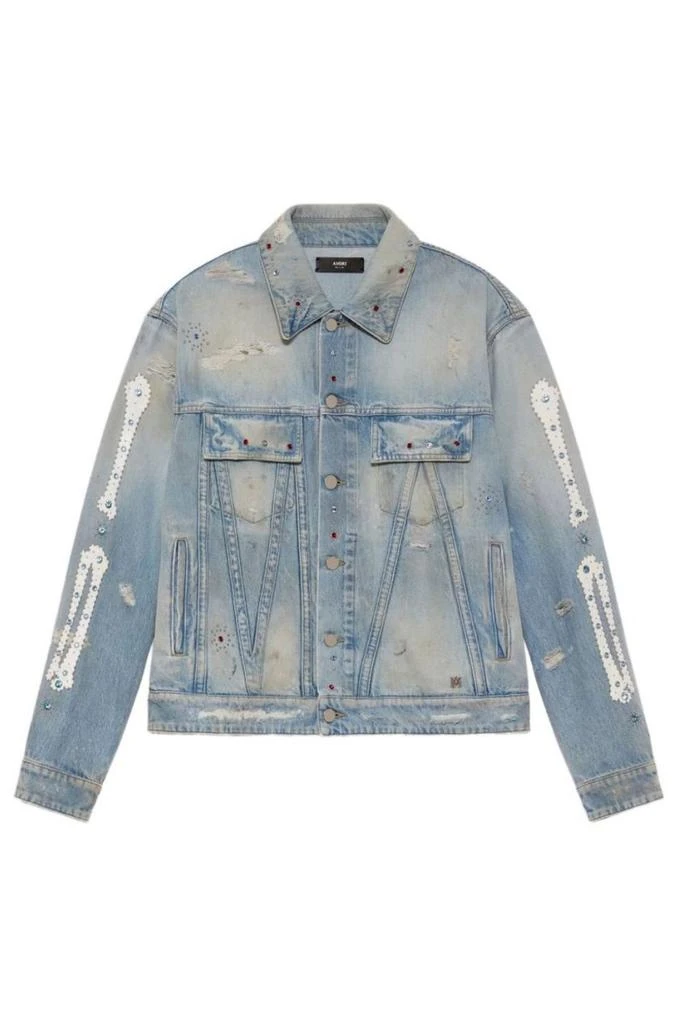AMIRI Amiri Studded Distressed Denim Jacket 1